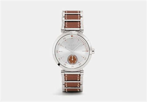 1941 Sport Stainless Steel Leather Link Bracelet Watch .